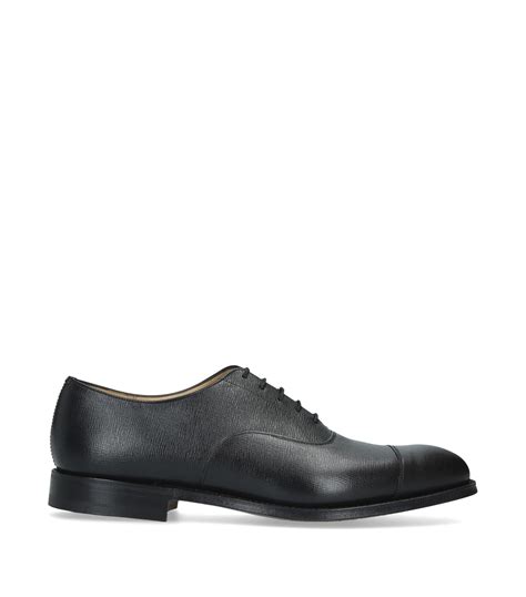 Black Saffiano Leather Oxford Shoes 